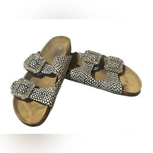 Steve Madden Rhinestone Snakeskin Sandals